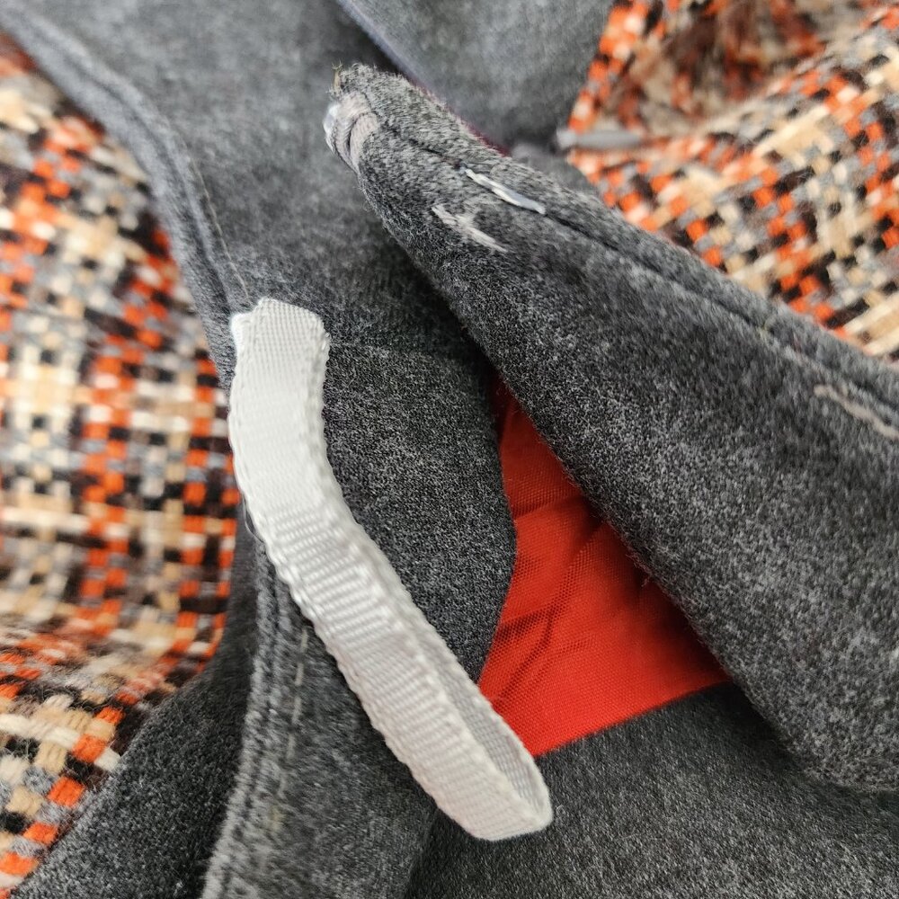 Steilmann orange & gray plaid wool blend skirt - Picture 5 of 8